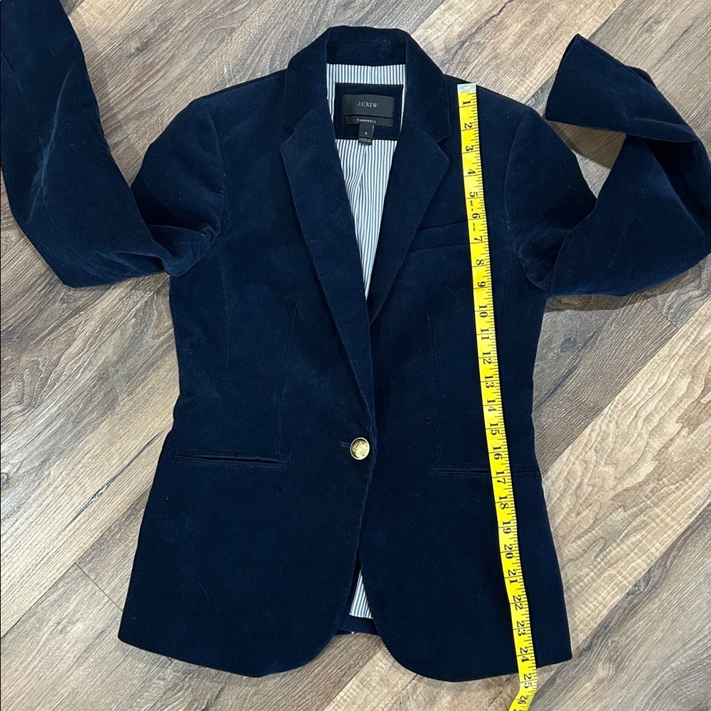 J.Crew Campbell corduroy blazer Navy one button lined classic size 0 - Picture 7 of 15